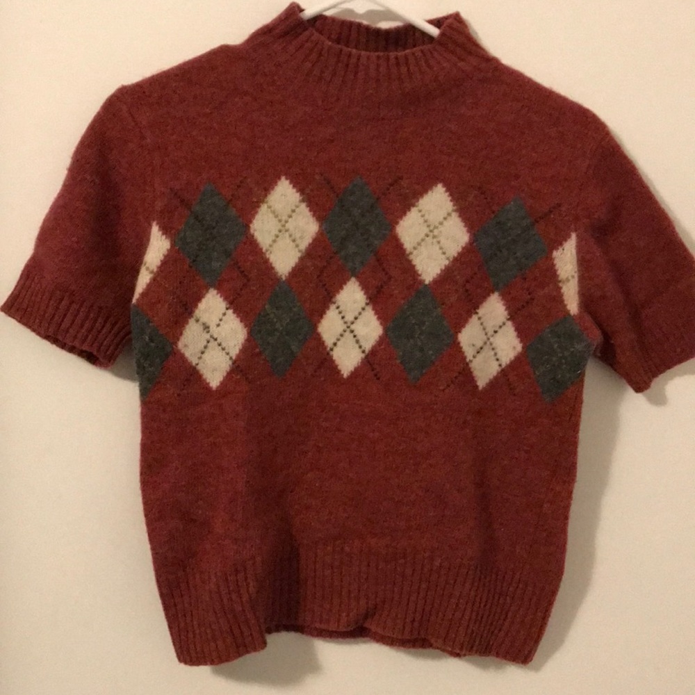 Light red argyle sweater